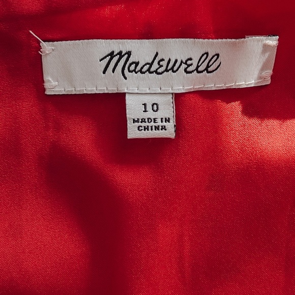 🚫Sold🚫 Dress Midi Wrap Floral Silk Puff Sleeve Red NWOT - Picture 7 of 9